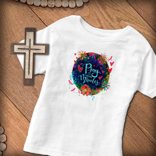 Pray Miracles Pretty Floral Dragonfly Irelyn Toddler T-Shirt