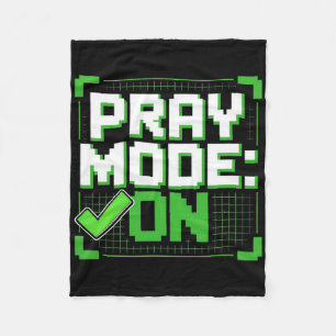 Pray Mode On Christian Gamer Graphic Fleece Blanket