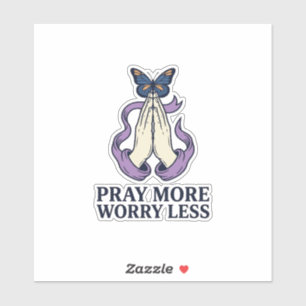 Pray More Worry Less Butterfly Christian Shirt_1