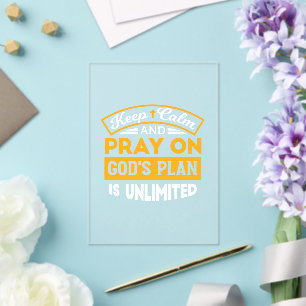 Pray On and Trust God's Unlimited Plan Faith-Based Acrylic Invitations