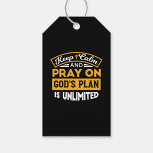 Pray On and Trust God's Unlimited Plan Faith-Based Gift Tags
