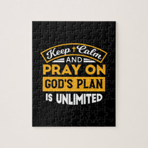Pray On and Trust God's Unlimited Plan Faith-Based Jigsaw Puzzle