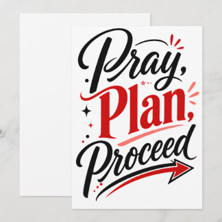 Pray Plan Proceed Inspirational Faith Greeting  Card