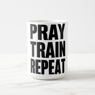 Pray Train Repeat – Christian Fitness Motivation f Coffee Mug