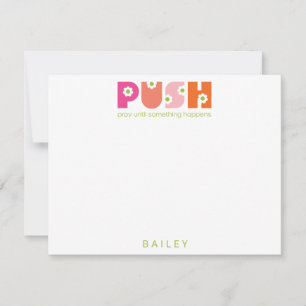 Pray Until Something Happens Pink Orange Card