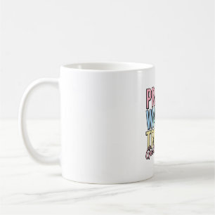 Pray Wait Trust Cross Christian Vintage Coffee Mug
