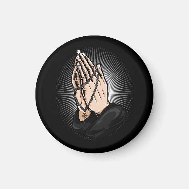 Pray with Komboskini Orthodox Magnet (Front)