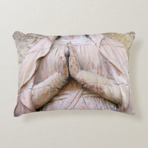 PRAY WITHOUT CEASING Photo Art Faith Spanish Hands Decorative Cushion