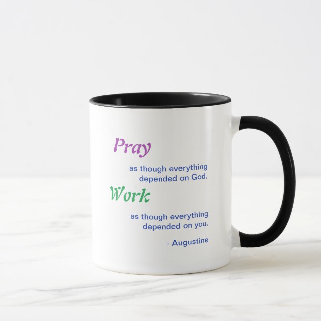 Pray Work Augustine Mug (Right)