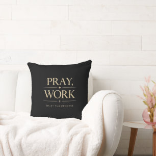 Pray Work Trust the Process Christian Fitness Mo Cushion