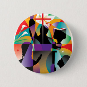 PRAYER.... 6 CM ROUND BADGE