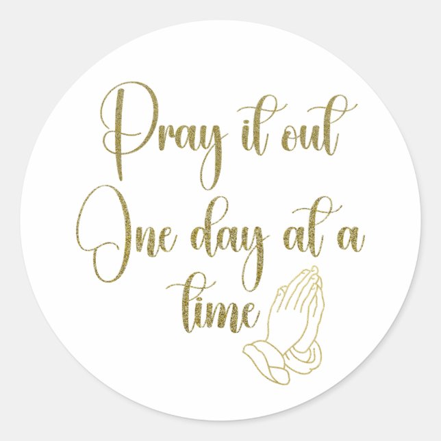 Prayer Affirmation Quote Classic Round Sticker (Front)