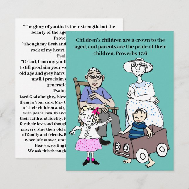 Prayer and scripture for Grandparents (Front/Back)