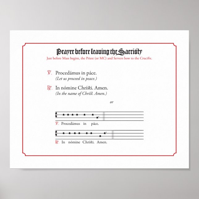 Prayer before Leaving the Sacristy Poster (Front)