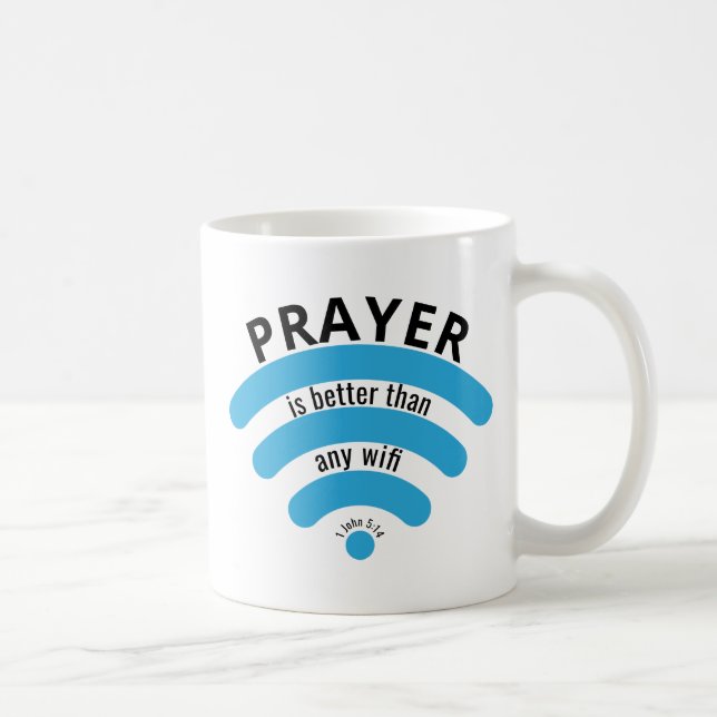 PRAYER BETTER THAN WIFI Motivational Coffee Mug (Right)