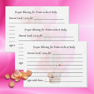 Prayer Blessing Baby Animals Safari In Pink Hot Enclosure Card