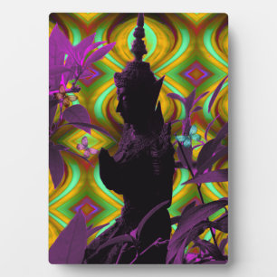 Prayer Buddha Stained Glass Plaque