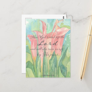 Prayer Card 1 Corinthians Pink Calla Lily Flowers