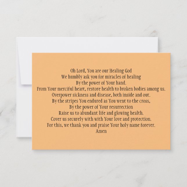 Prayer Card for Healing and Health (Front)