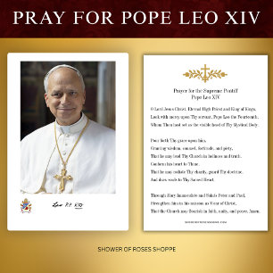 Prayer Card for Pope Leo XIV, Vicar of Christ