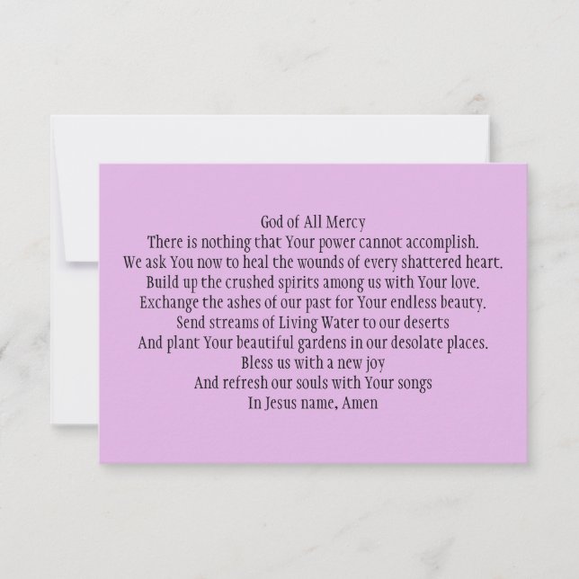 Prayer Card for the Healing of Shattered Hearts (Front)