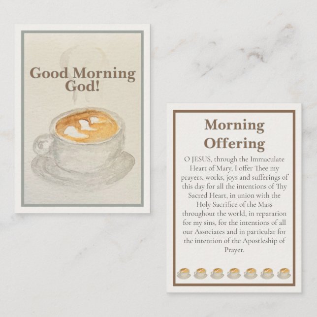 Prayer Card: Good Morning God — Morning Offering  Card (Front/Back)