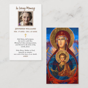 Prayer Card Madonna & Child Russian Byzantine Icon