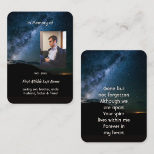 Prayer Card Memorial Milky Way Starry Night Sky