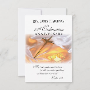Prayer Card Name 25th Ordination Anniversary Cross