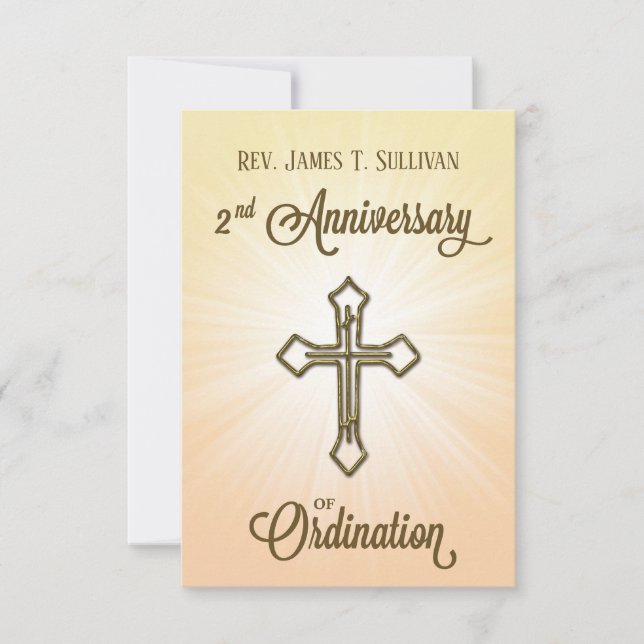 Prayer Card Name 2nd Ordination Anniversary Cross (Front)