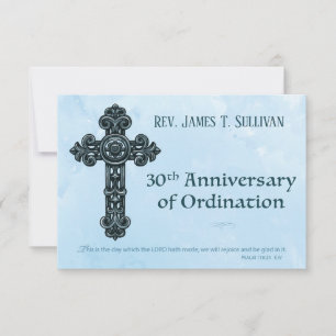 Prayer Card Name 30th Ordination Anniversary Cross