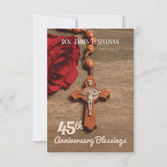 Prayer Card Name 45th Ordination Anniversary Rose (Front)