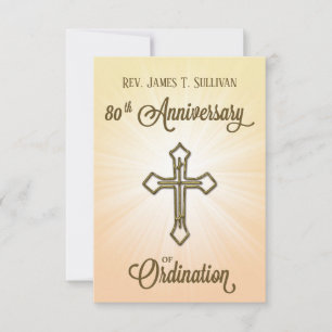 Prayer Card Name 80th Ordination Anniversary Cross