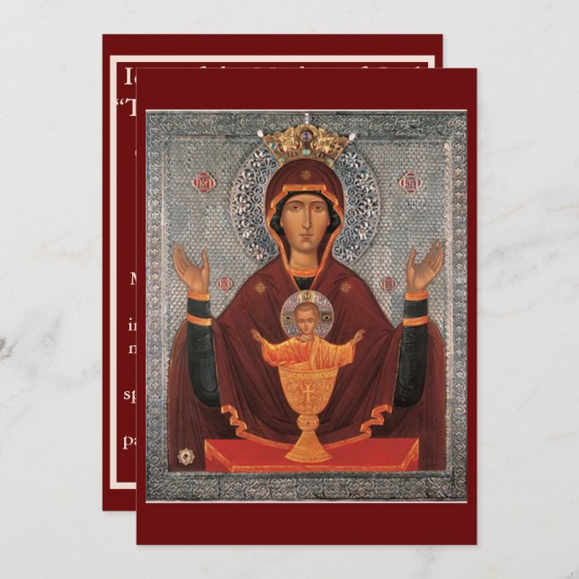 prayer card of Mother of God-Inexhaustible Chalice (Front/Back)
