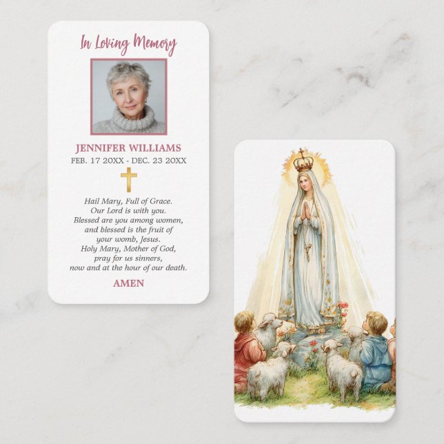 Prayer Card Our Lady of Fatima Apparition (Front/Back)