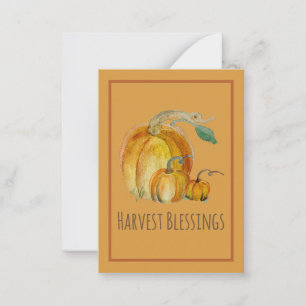 Prayer Card: Pumpkin Harvest Blessing  Card