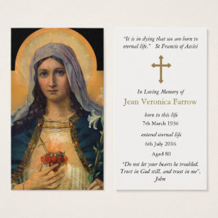 Prayer Cards |  Antique Immaculate Heart Mary