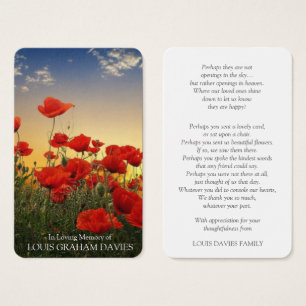 Prayer Cards   Beautiful Poppies