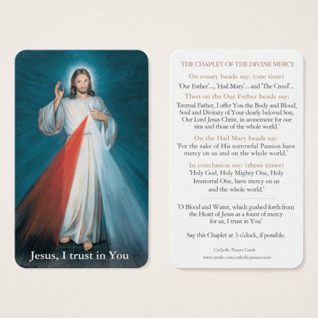 Prayer Cards | Chaplet of Divine Mercy (Front & Back)