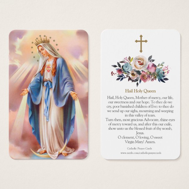 Prayer Cards | Hail Holy Queen (Front & Back)