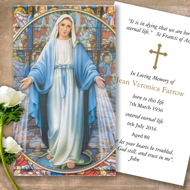 Prayer Cards | Hail Mary (catholic, religious, celebration of life, in loving memory of, prayer cards for bereavement)