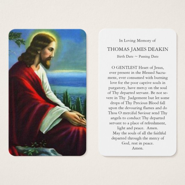 Prayer Cards | Jesus Christ Praying (Front & Back)