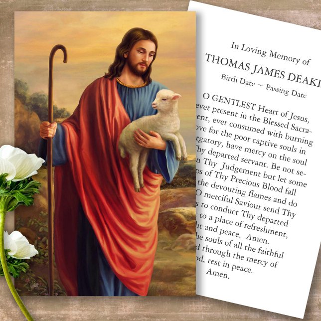 Prayer Cards | Lost Sheep (Forever in our hearts, celebration of life, in loving memory of, prayer cards for bereavement)