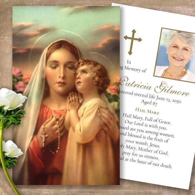 Prayer Cards | Mothers Devotion (catholic, religious, celebration of life, in loving memory of, prayer cards for bereavement)