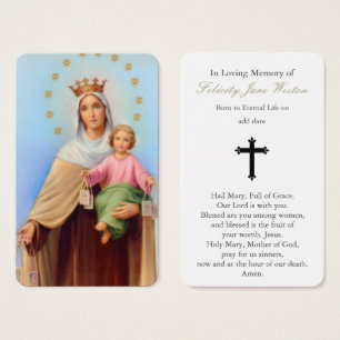 Prayer Cards   Our Lady Mt Carmel
