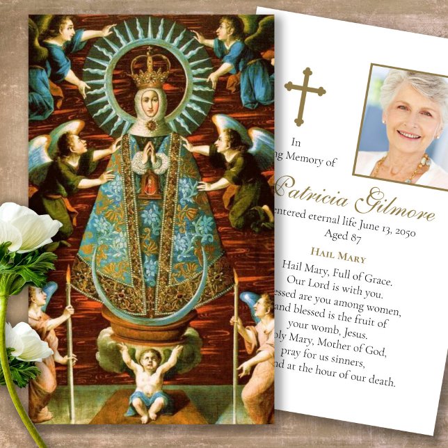 Prayer Cards | Our Lady of Lledo (catholic, religious, celebration of life, in loving memory of, prayer cards for bereavement)