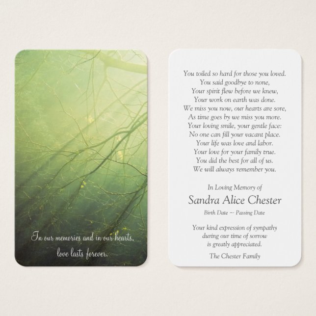 Prayer Cards | Peaceful Forest (Front & Back)