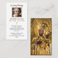 Prayer Cards Religious Black Madonna Polish Icon 