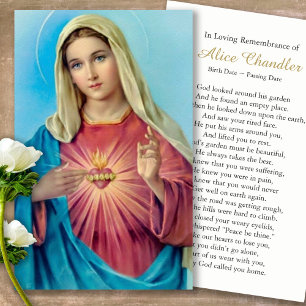 Prayer Cards   Sacred Heart Mary