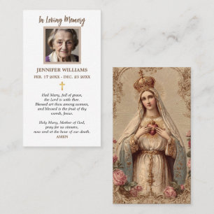 Prayer cards Sacred Heart Mary Vintage Hail Mary